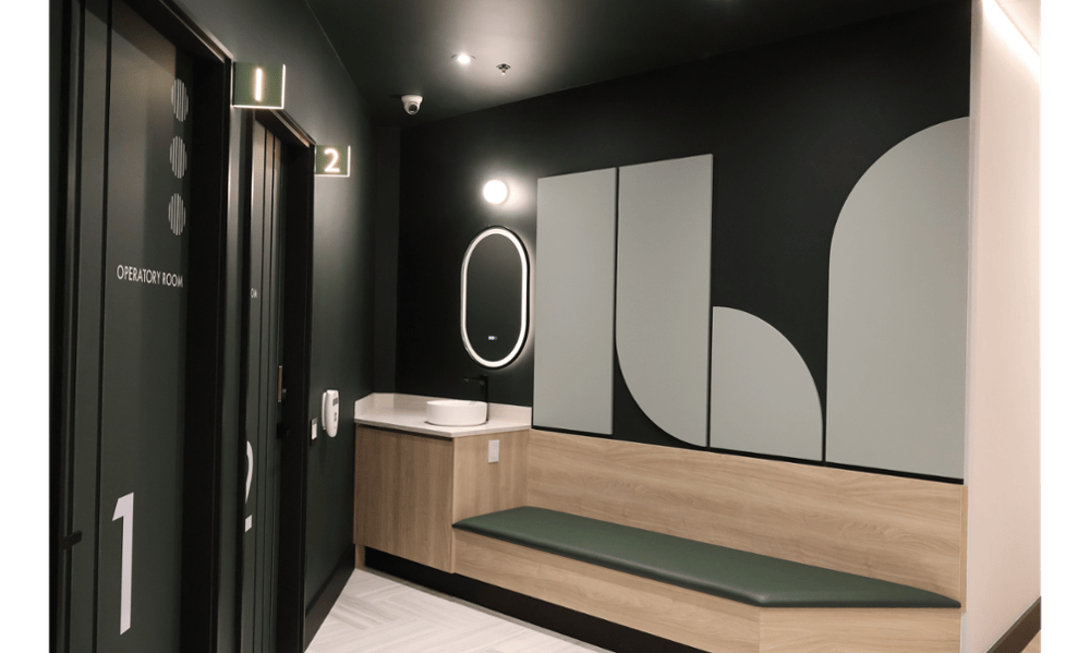 Operatory room entrance and patient seating area at Smilehaus Newmarket